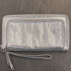 Wristlet Clutch in Metallic Animal Print